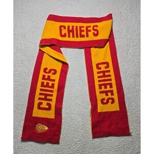 NFL Ultra Game Kansas City Chiefs Knit Scarf Red Gold Arrowhead Logo OSFM